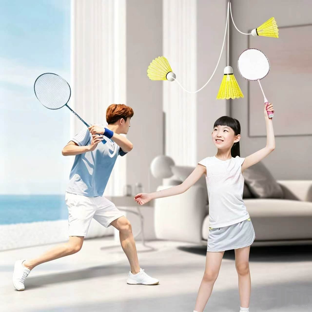 Badminton Talk - Juego de bádminton elástico de 3