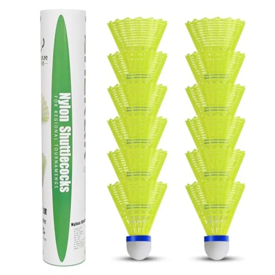 Nylon Shuttlecock 12 - Volantes de bádminton de plumas de
