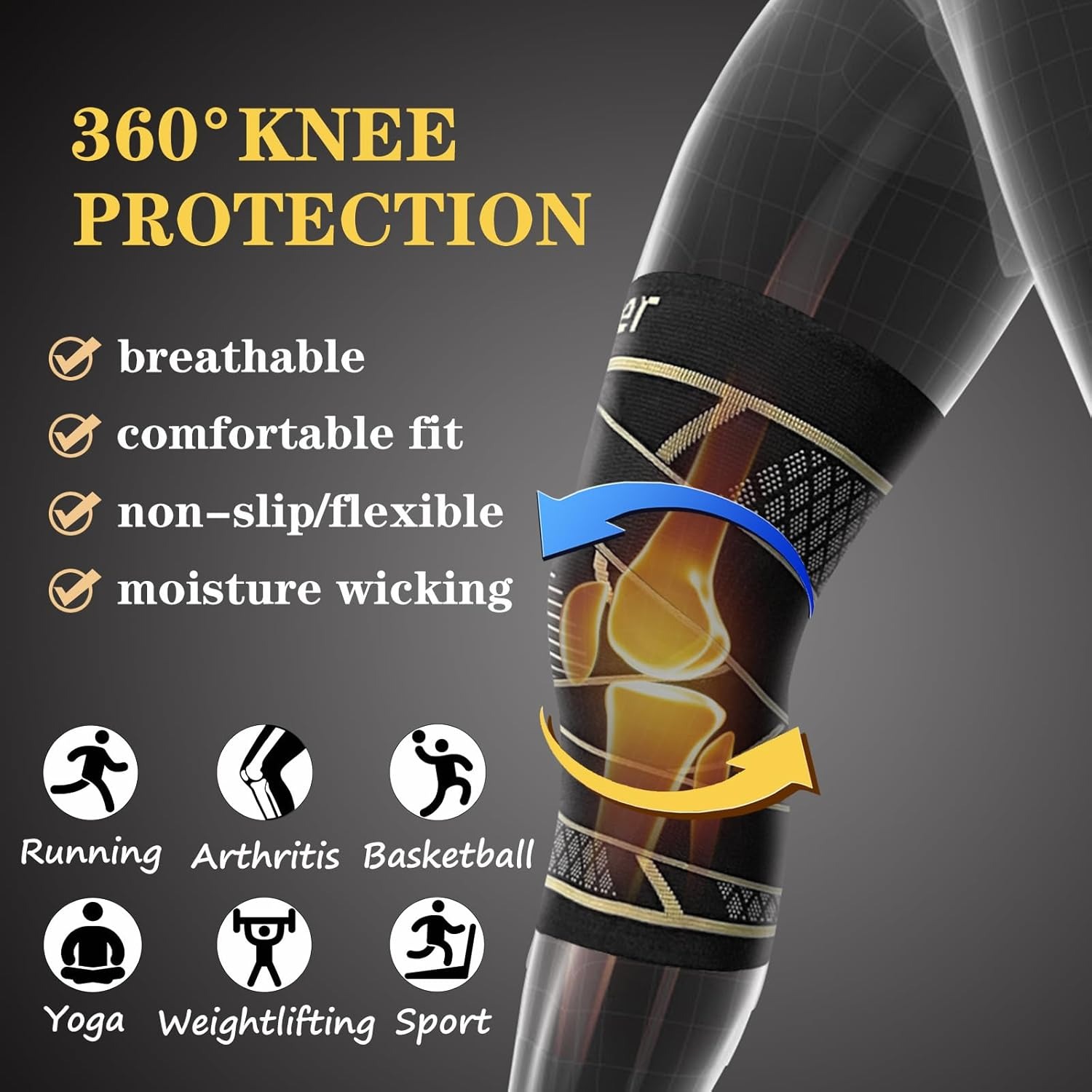 Rodilleras de cobre con correa - Knee Brace Badminton reseña y precio